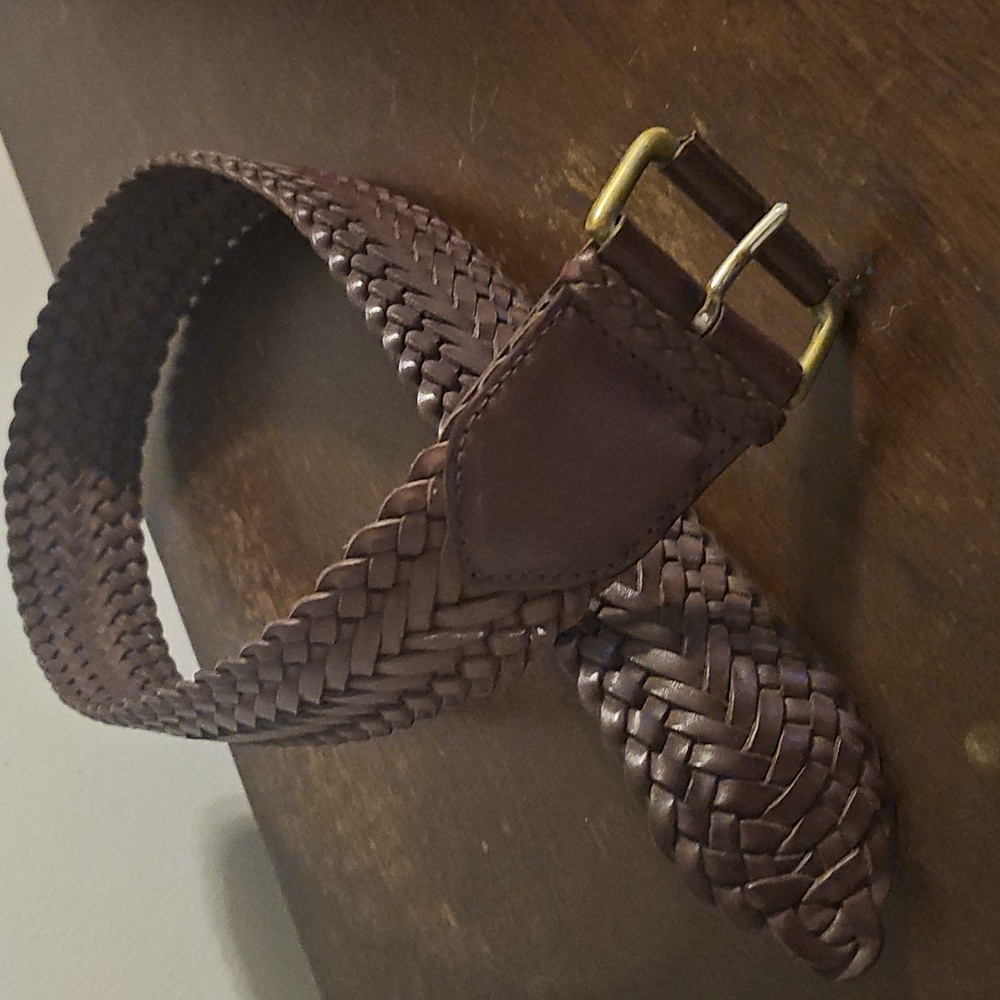 OSPREY OF LONDON vintage NWOT  brown braided calfskin belt size 65 ( 26" waist